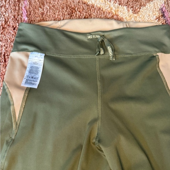 Adidas Green and Tan Color Block Leggings - Picture 7 of 9